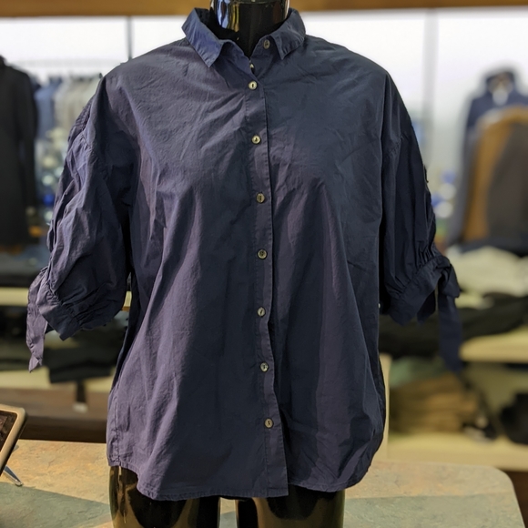 Velvet Meryl Blouse in Navy XS - Picture 1 of 2